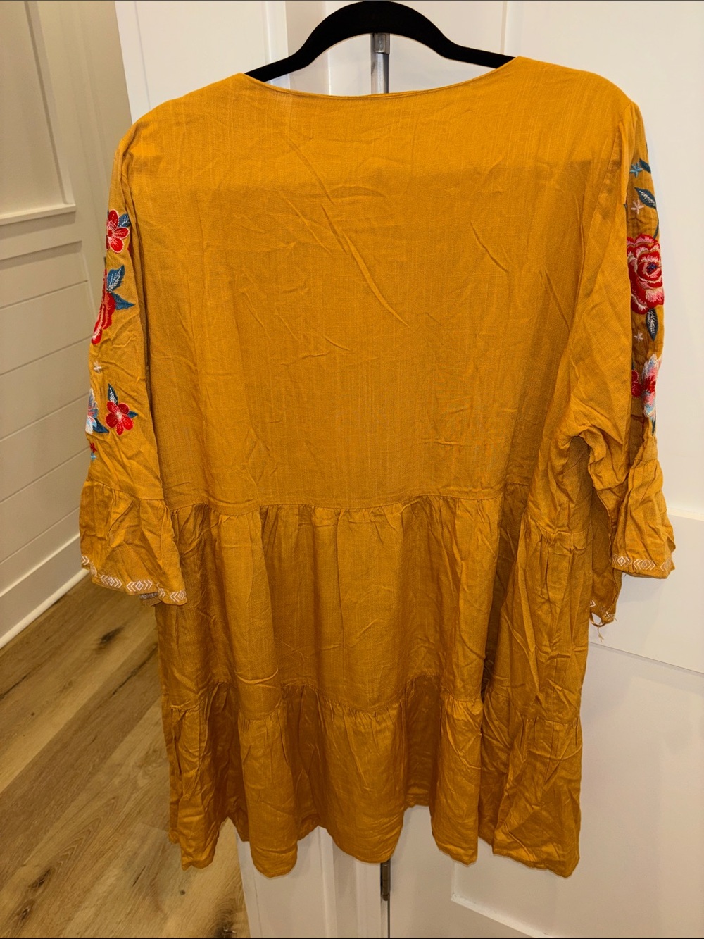 Savanna Jane Boutique Dress Embroidered Boho Marigold Fall NWT Flowy 1X 2X 3X - Picture 4 of 6